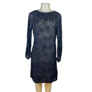 Vintage Mort Schrader Long Sleeve Black Polka Dot Dress With Rhinestone Neckline